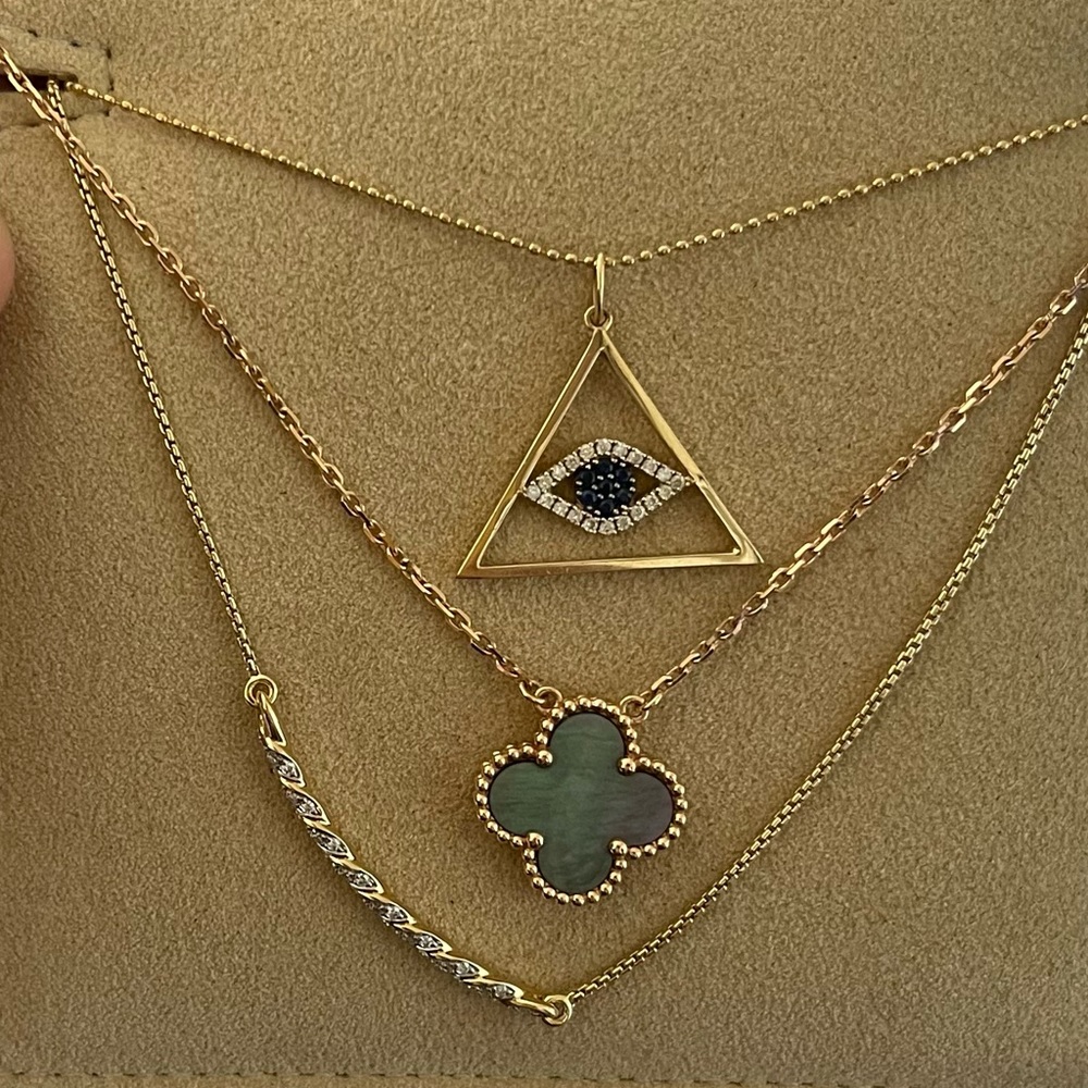 18K rose gold Vintage GREY Mother-of-pearl Alhambra pendant